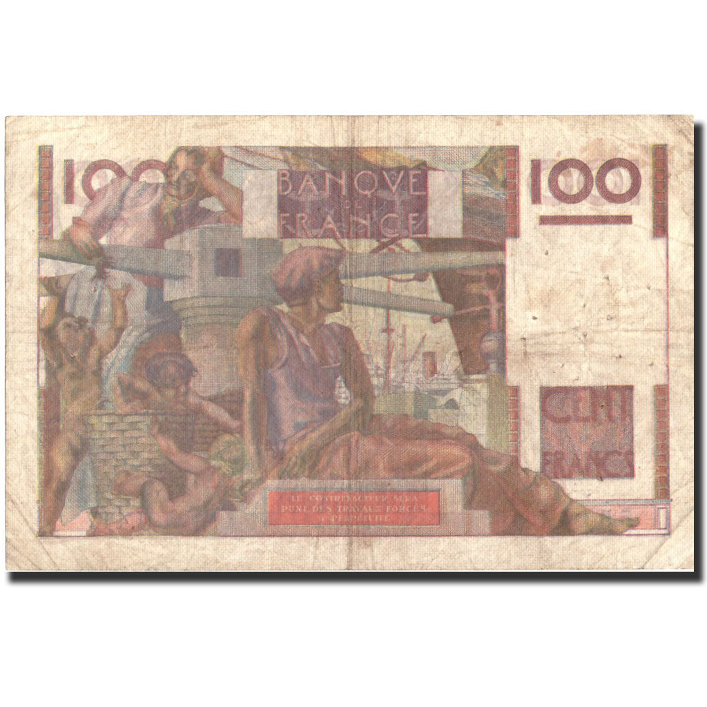 France, 100 Francs, 100 F 1945-1954 ''Jeune Paysan'', 1951, KM:128d, 1951-11-02