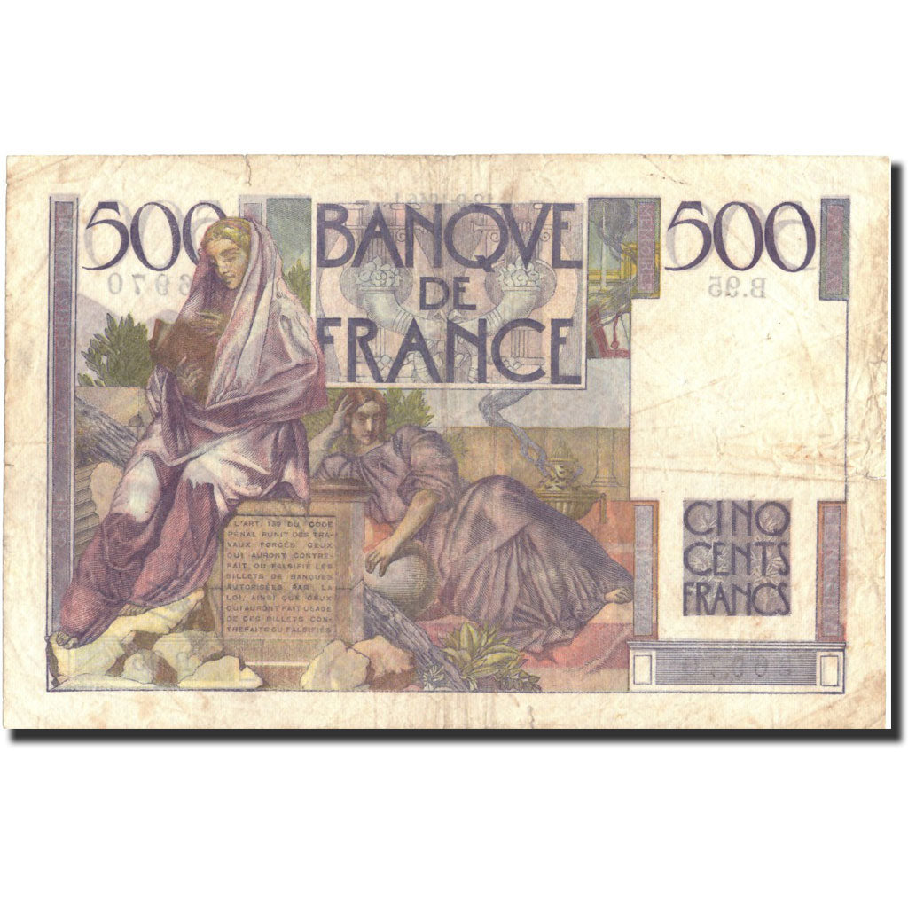 France, 500 Francs, 500 F 1945-1953 ''Chateaubriand'', 1946, KM:129a