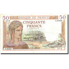 Biljet, Frankrijk, 50 Francs, 50 F 1934-1940 ''Cérès'', 1939, 1939-01-05, TTB