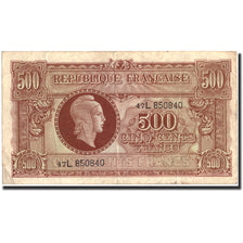 France, 500 Francs, 1943-1945 Marianne, 1945, Undated (1945), KM:106, TB