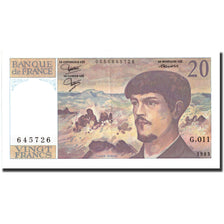 Francia, 20 Francs, 20 F 1980-1997 ''Debussy'', 1983, KM:151a, 1983, EBC