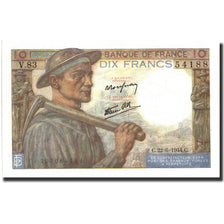 Billet, France, 10 Francs, 10 F 1941-1949 ''Mineur'', 1944, 1944-06-22, SUP