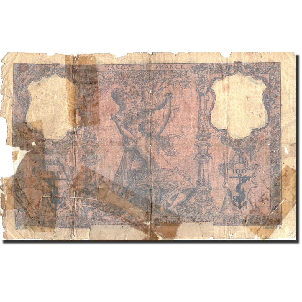 Billete, Francia, 100 Francs, 100 F 1888-1909 ''Bleu et Rose'', 1906