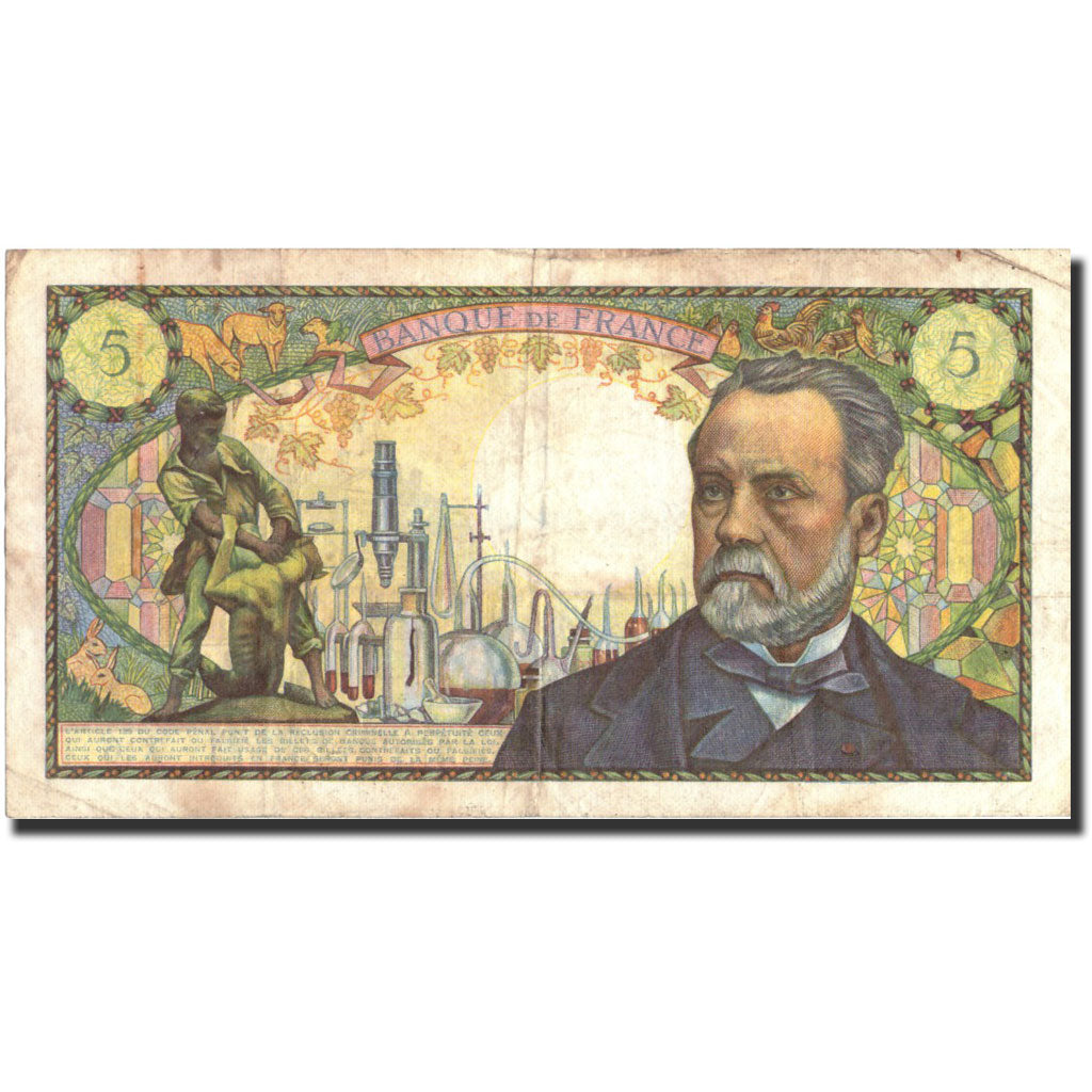 France, 5 Francs, 5 F 1966-1970 ''Pasteur'', 1966, 1966-05-05, KM:146a, TB+
