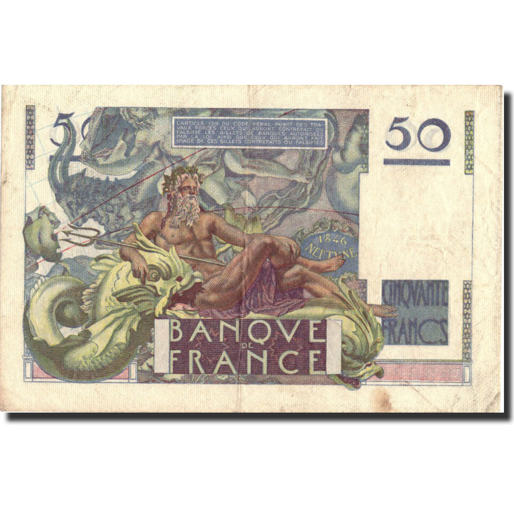 France, 50 Francs, 50 F 1946-1951 ''Le Verrier'', 1946, KM:127a, 1946-05-16