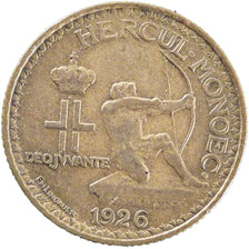 MONACO, Franc, 1926, Poissy, KM #114, EF(40-45), Aluminum-Bronze, Gadoury #128,.