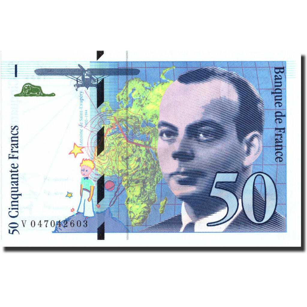 France, 50 Francs, 50 F 1992-1999 ''St Exupéry'', 1999, KM:157Ad, 1999