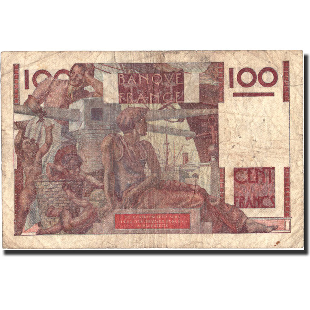 Geldschein, Frankreich, 100 Francs, 100 F 1945-1954 ''Jeune Paysan'', 1946