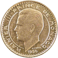 MONACO, 10 Francs, 1950, KM #E24, MS(65-70), Aluminium-Bronze, Gadoury #139,...