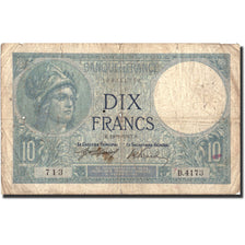 France, 10 Francs, 10 F 1916-1942 ''Minerve'', 1917, KM:73a, 1917-09-19