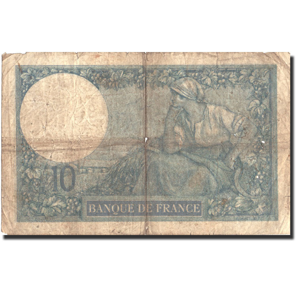 France, 10 Francs, 10 F 1916-1942 ''Minerve'', 1917, KM:73a, 1917-09-19