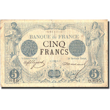 Banknot, Francja, 5 Francs, Noir, 1873, 1873-08-07, VF(20-25), Fayette:1.21