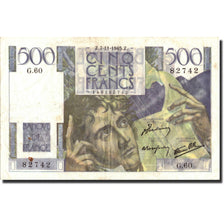 Frankreich, 500 Francs, 500 F 1945-1953 ''Chateaubriand'', 1945, KM:129a