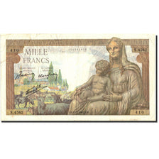 Francia, 1000 Francs, 1 000 F 1942-1943 ''Déesse Déméter'', 1943, KM:102