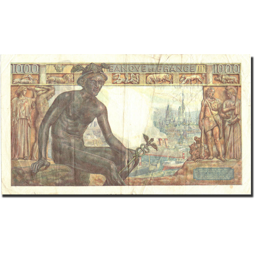 Francia, 1000 Francs, 1 000 F 1942-1943 ''Déesse Déméter'', 1943, KM:102