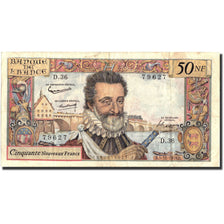 Francia, 50 Nouveaux Francs, 1955-1959 Overprinted with ''Nouveaux Francs''