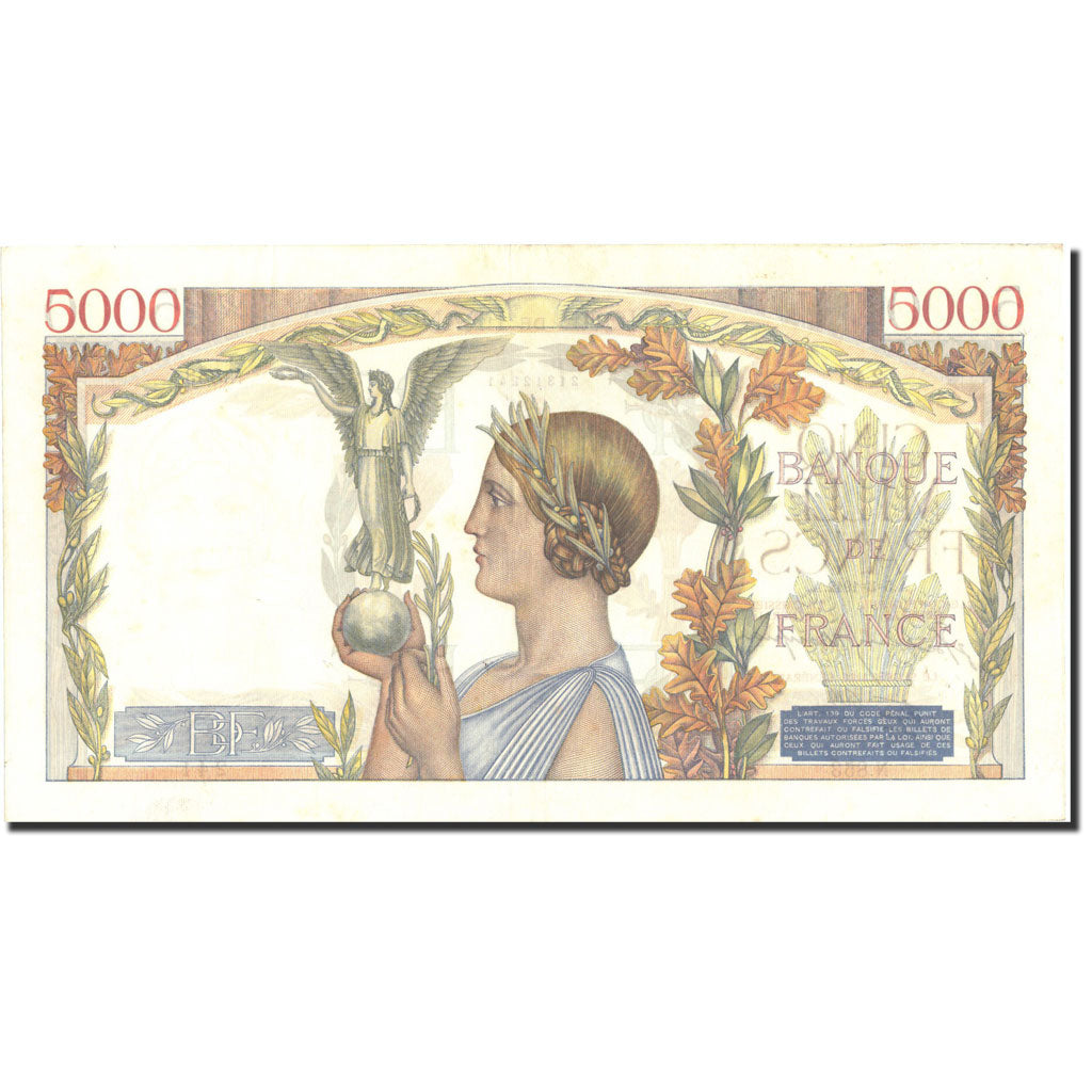 France, 5000 Francs, 5 000 F 1934-1944 ''Victoire'', 1942, KM:97c, 1942-03-05