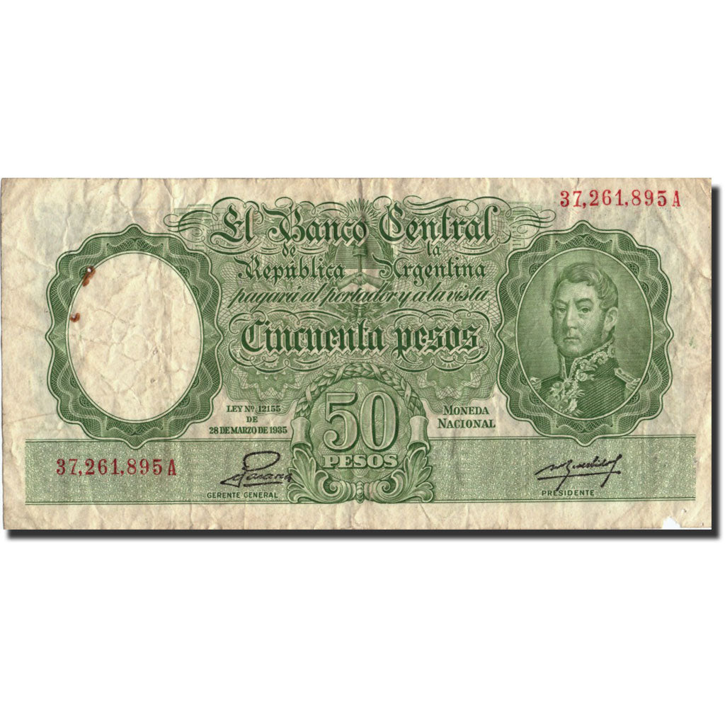 Argentina, 50 Pesos, KM:266b, VF(20-25)