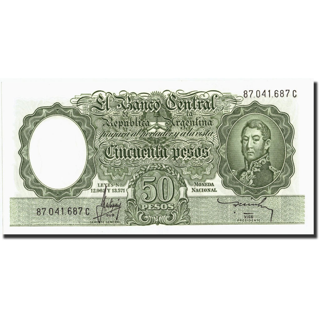 Banknote, Argentina, 50 Pesos, Undated, Undated, KM:271b, UNC(64)