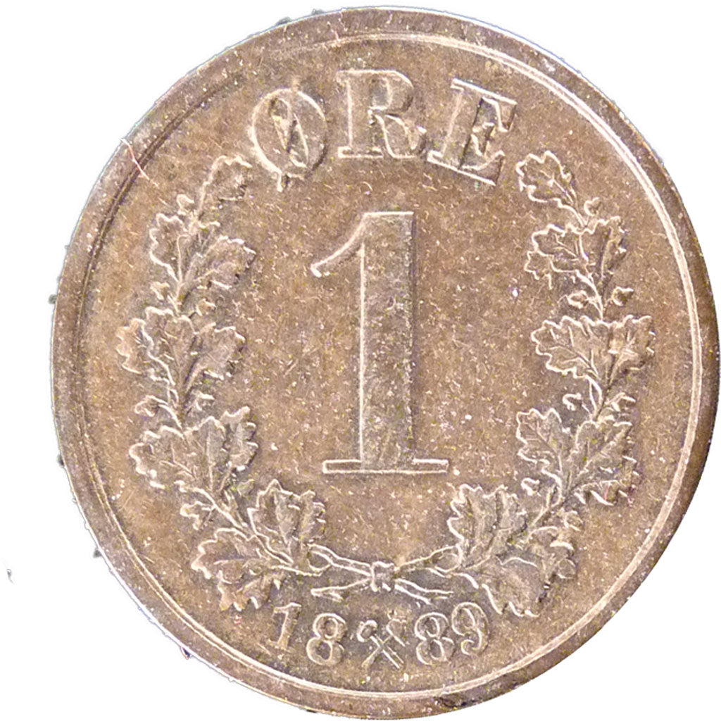 Norway, 1 öre, 1889, AU(50-53), Copper, 1.90