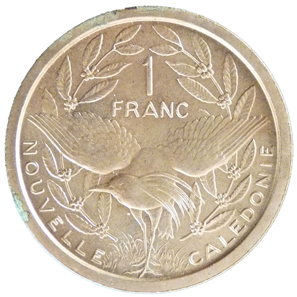 New Caledonia, 1 Franc, 1949, MS(65-70), Bronze-Nickel, Lecompte #35, 5.20