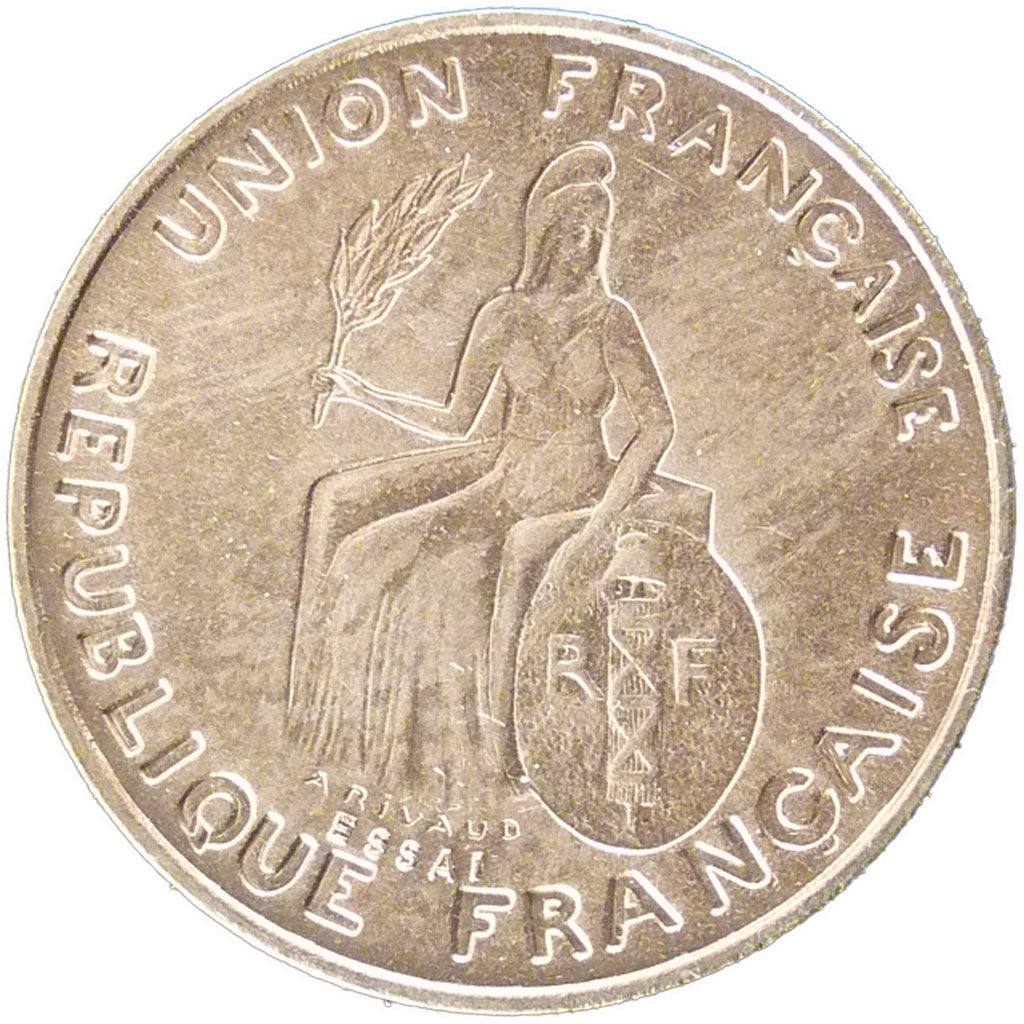 New Caledonia, 50 Centimes, 1948, MS(65-70), Bronze-Nickel, Lecompte #19, 2.60