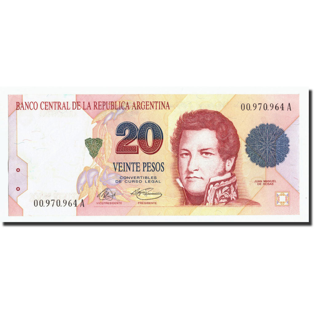 Argentina, 20 Pesos, UNDATED (1992-1997), KM:343a, Undated (1992-1997), UNC(63)