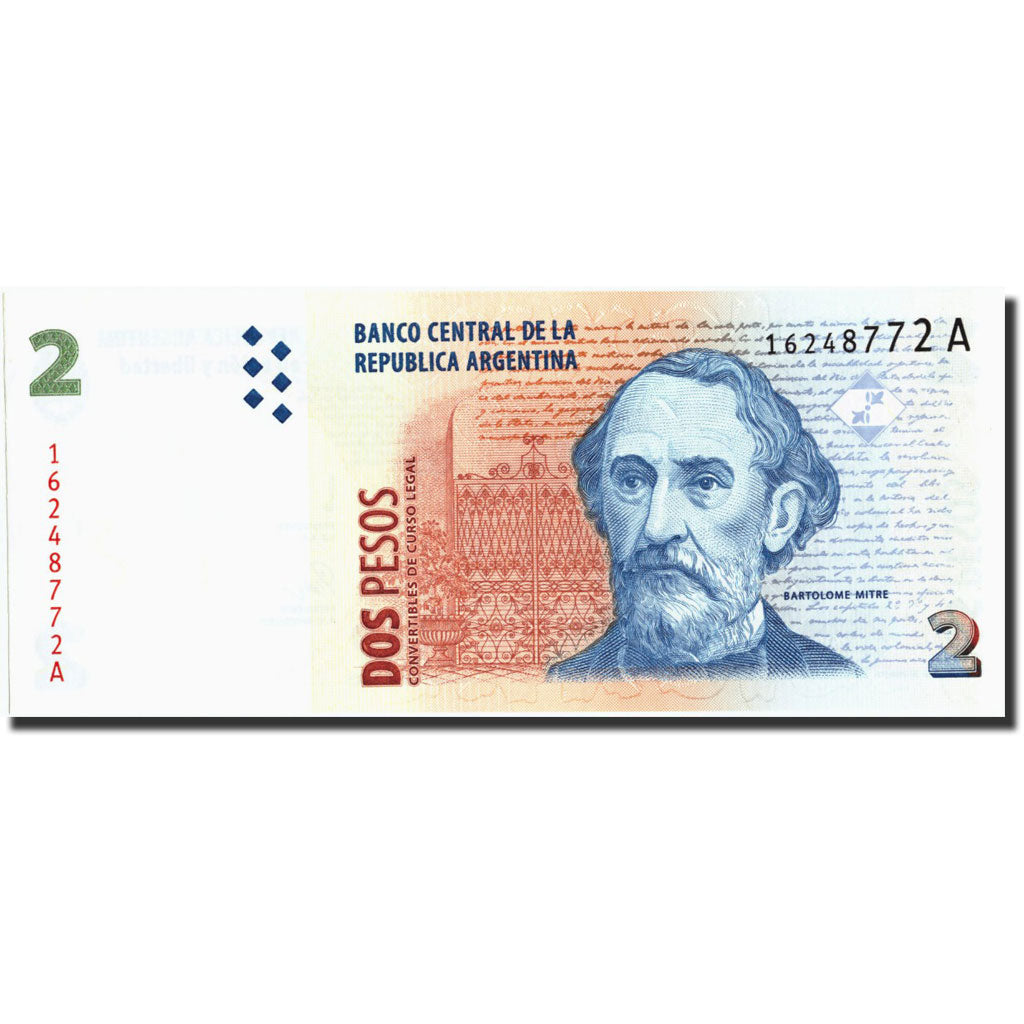 Argentina, 2 Pesos, Undated (1997-02), KM:346, Undated (1997-02), UNC(65-70)