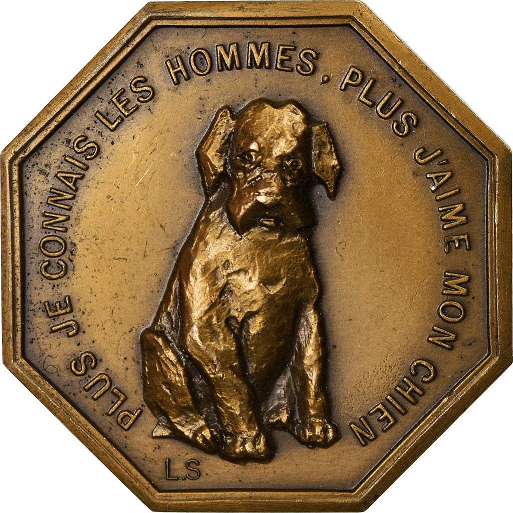 France, Medal, Voeux, Chien, AU(55-58), Bronze