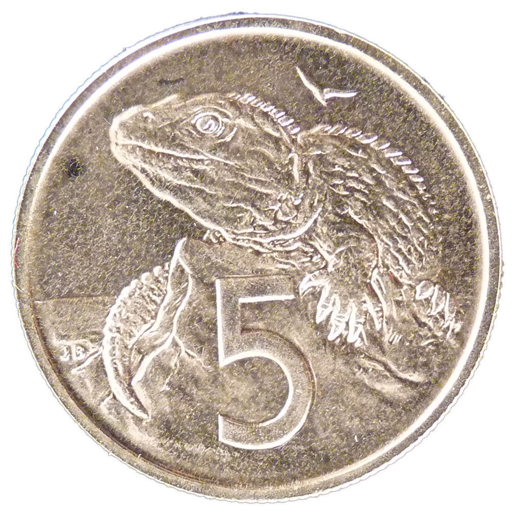 New Zealand, 5 Cents, 1980, KM #34, AU(55-58), Nickel, 2.90