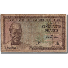 Banknote, Guinea, 50 Francs, 1960, 1960-03-01, KM:12a, VF(20-25)