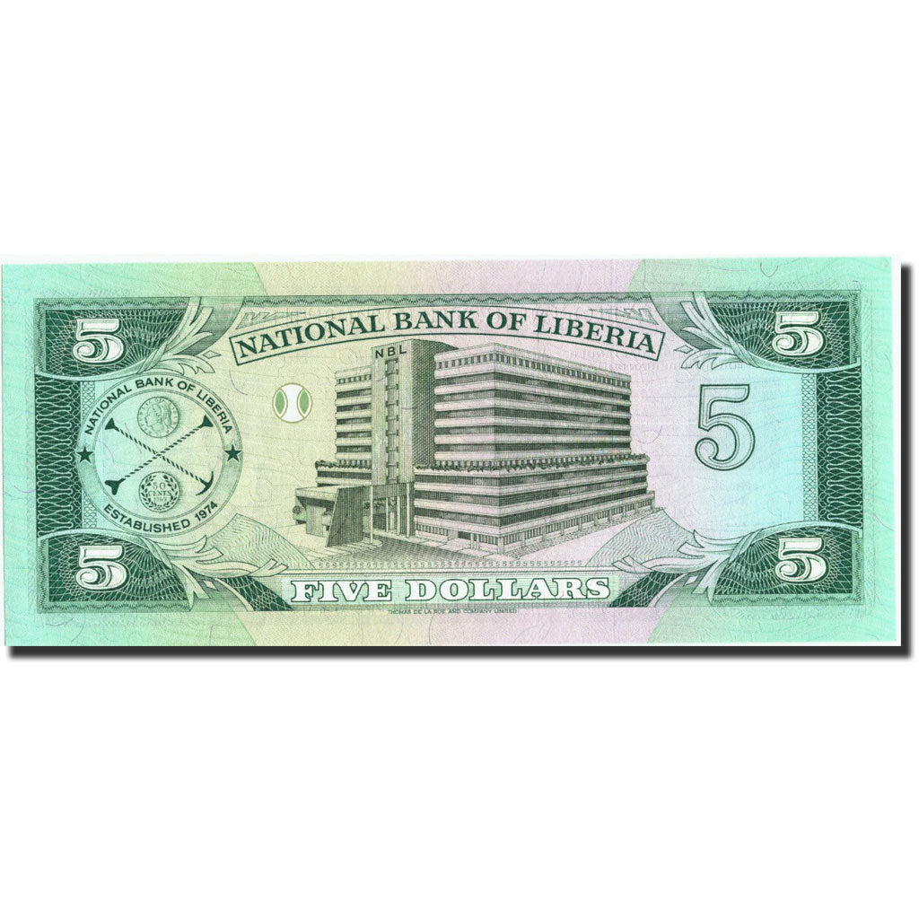 Banknote, Liberia, 5 Dollars, 1989, 1989-04-12, KM:19, UNC(65-70)