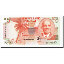 Biljet, Malawi, 5 Kwacha, 1994, 1994-01-01, KM:24b, NIEUW