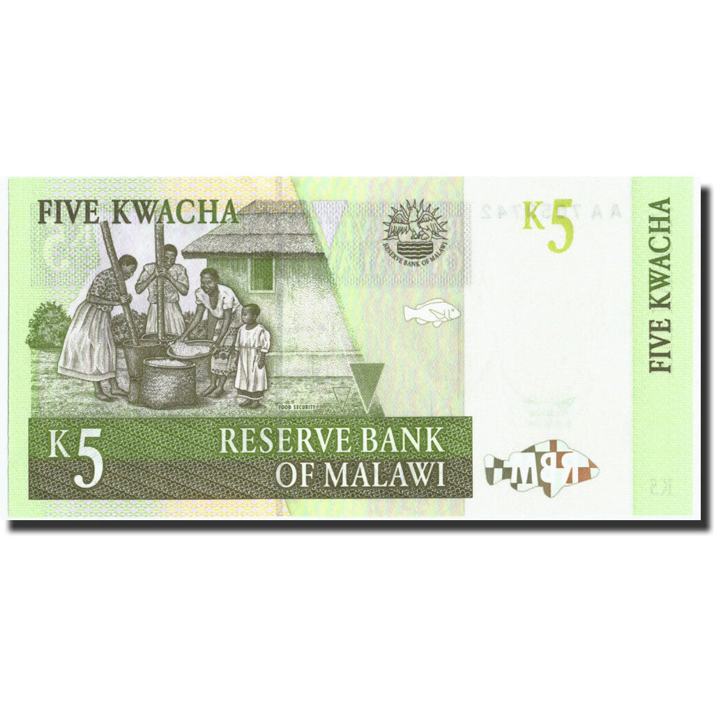 Banknote, Malawi, 5 Kwacha, 1997, 1997-06-01, KM:36a, UNC(65-70)