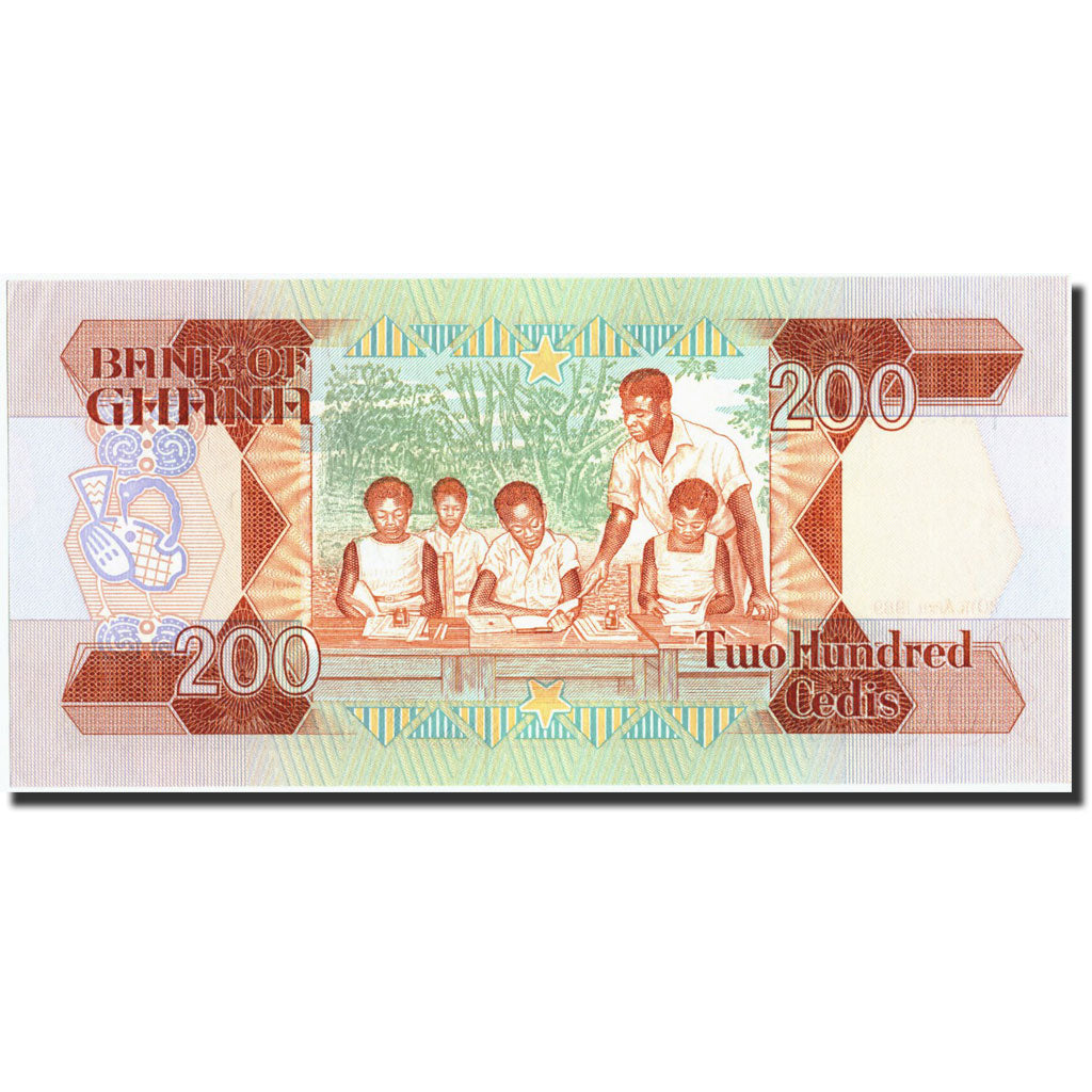 Banknote, Ghana, 200 Cedis, 1989, 1989-04-20, KM:27b, UNC(63)