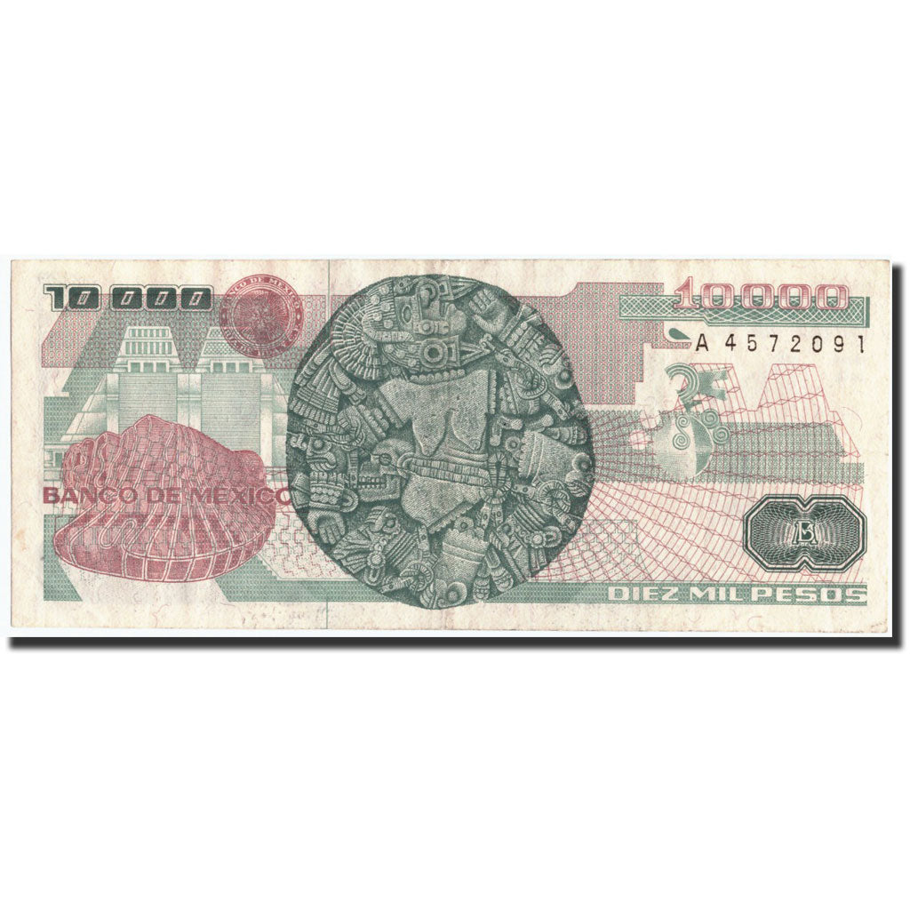 Mexico, 10,000 Pesos, 1988, KM:90b, 1988-02-01, AU(55-58)