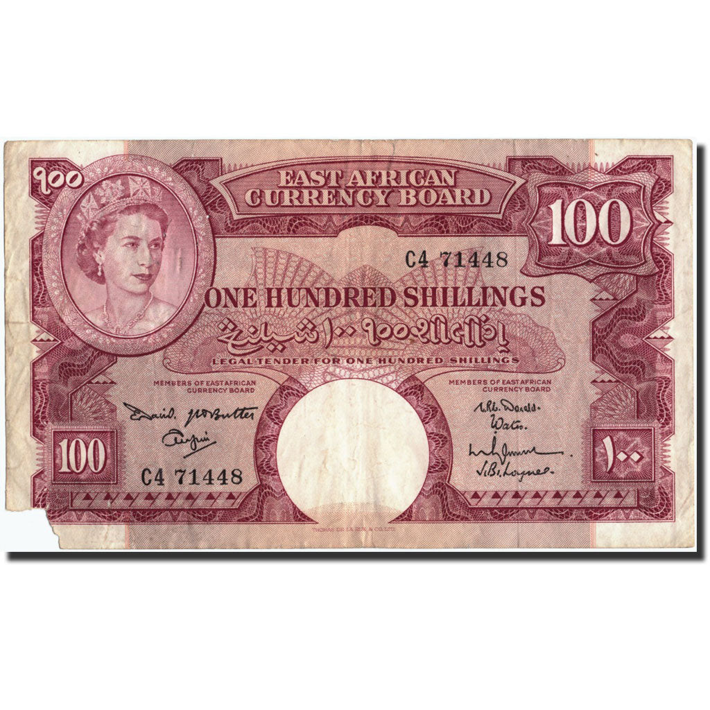 EAST AFRICA, 100 Shillings, Undated (1961-63), KM:44a, AG(1-3)