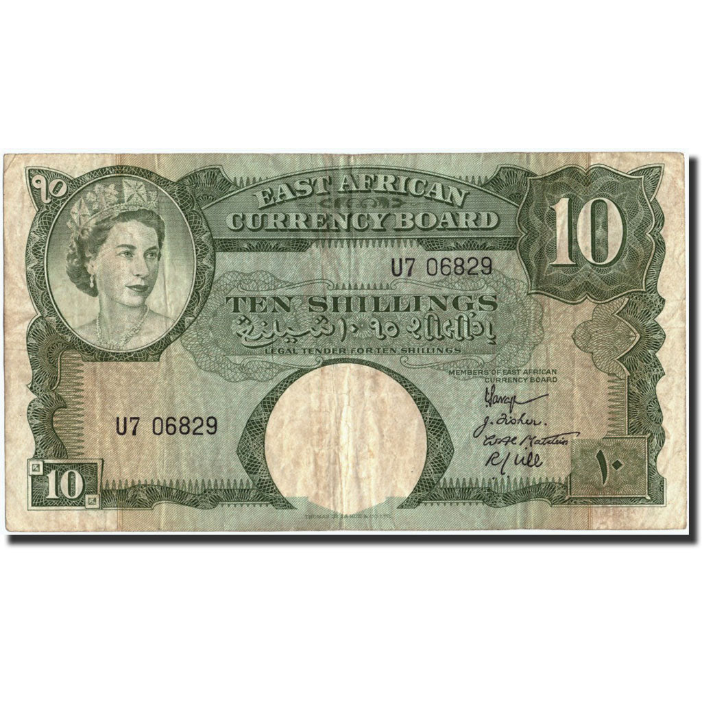 EAST AFRICA, 10 Shillings, Undated (1958-60), KM:38, TB