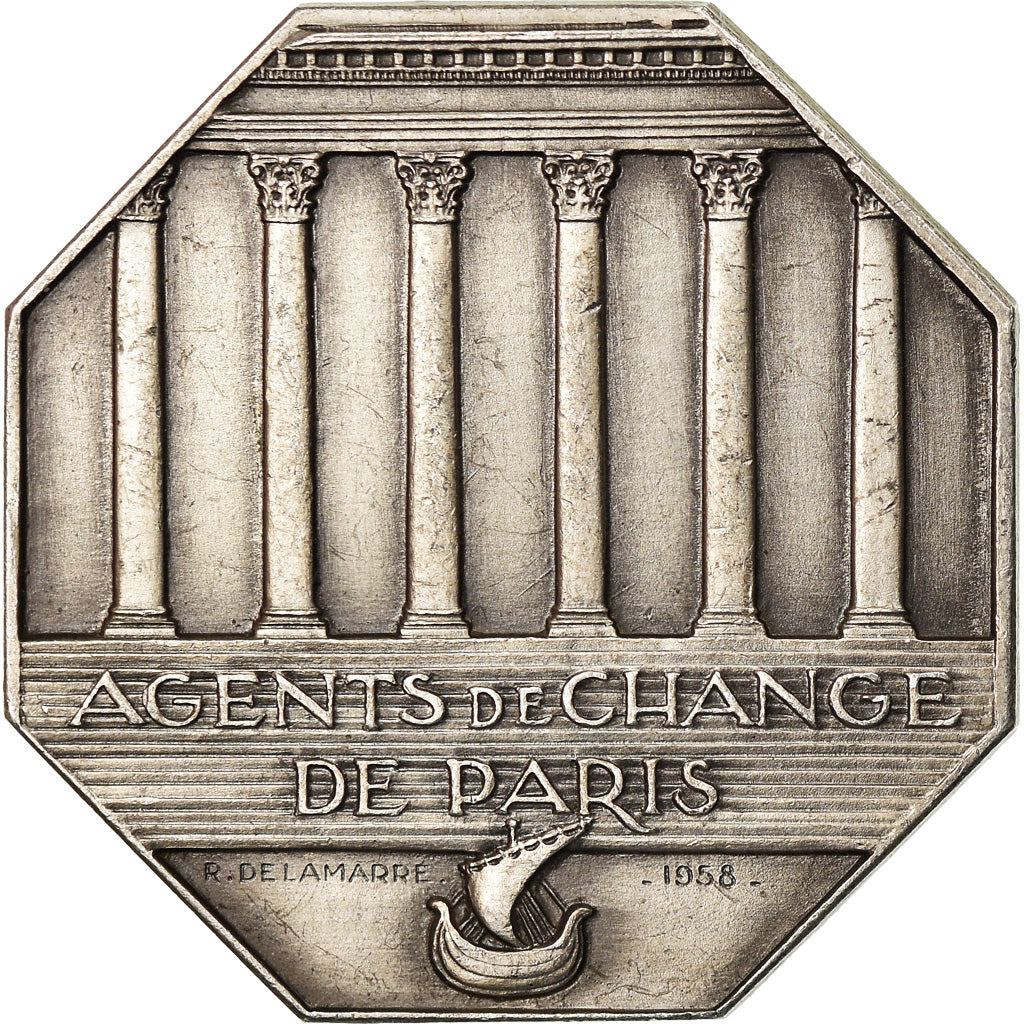 France, Token, Banque, Agents de Change de Paris, 1958, Delamarre, MS(60-62)