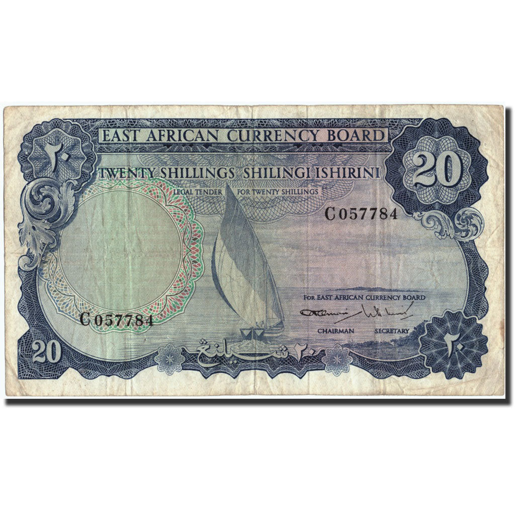 Banknote, EAST AFRICA, 20 Shillings, Undated (1964), Undated, KM:47a, VF(20-25)
