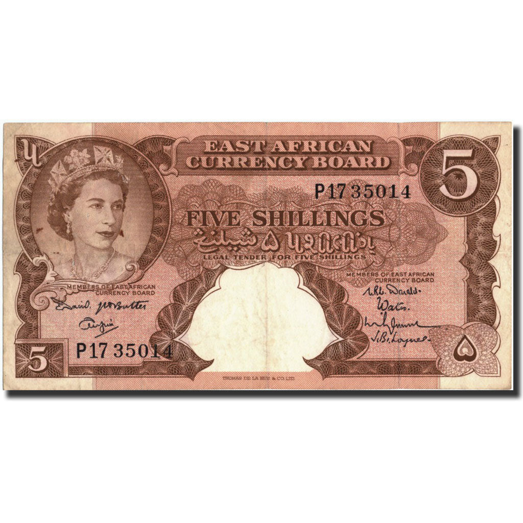 EAST AFRICA, 5 Shillings, Undated (1961-63), KM:41a, EF(40-45)