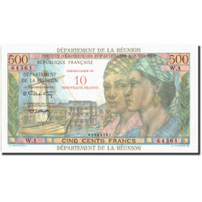 Réunion, 10 Nouveaux Francs on 500 Francs, UNZ-