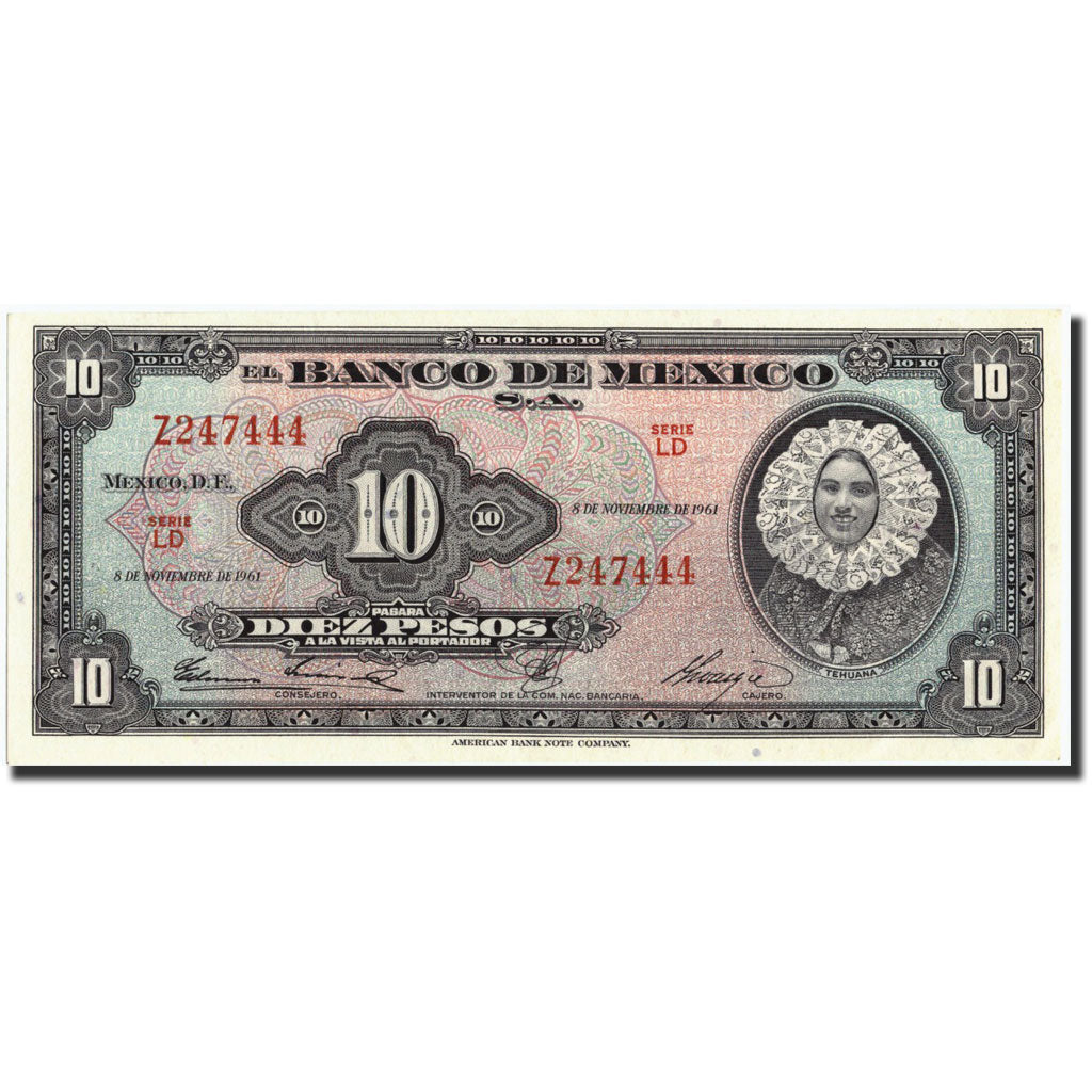 Mexico, 10 Pesos, 1951, KM:58i, 1951-11-08, EF(40-45)