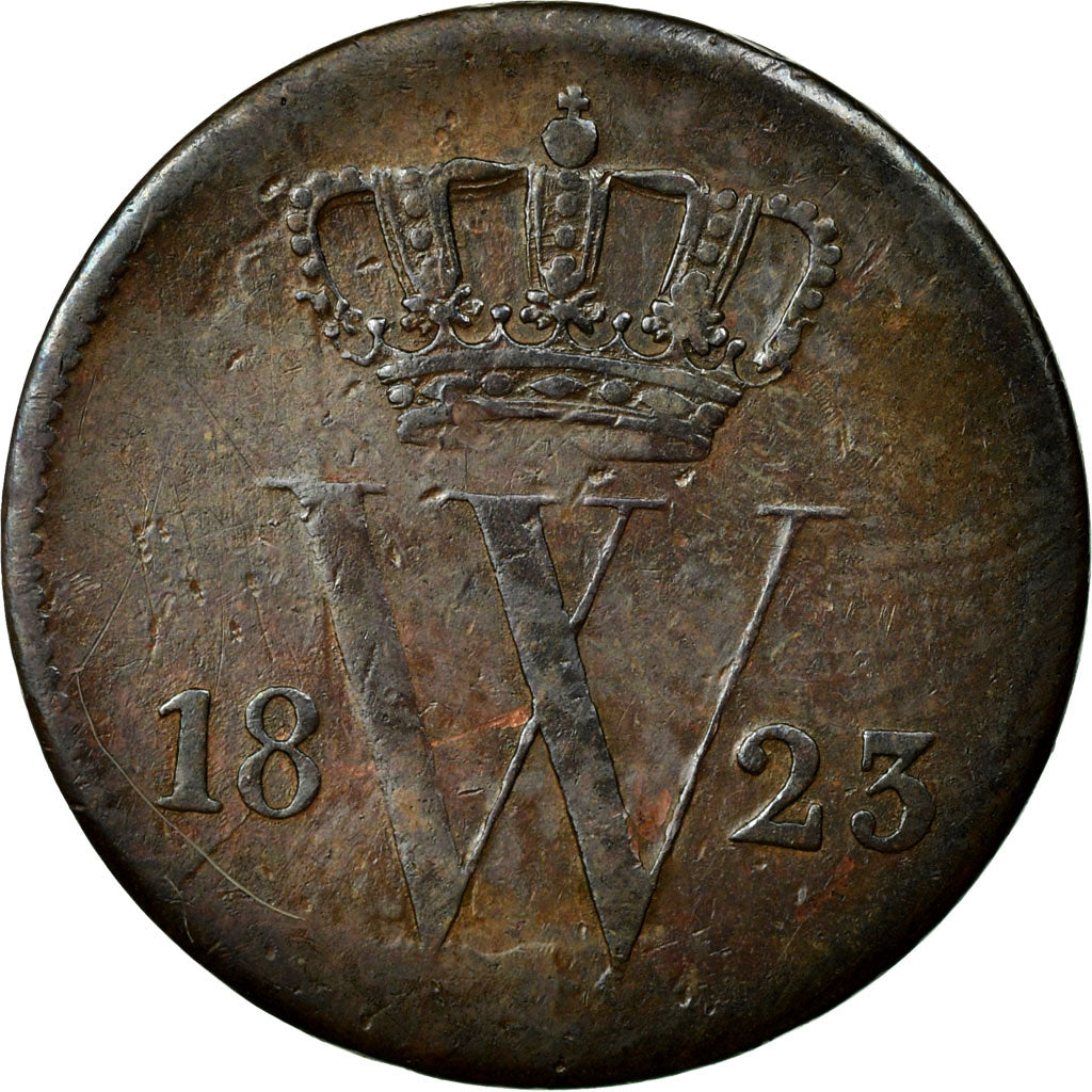 Coin, Netherlands, William I, Cent, 1823, Brussels, EF(40-45), Copper, KM:47
