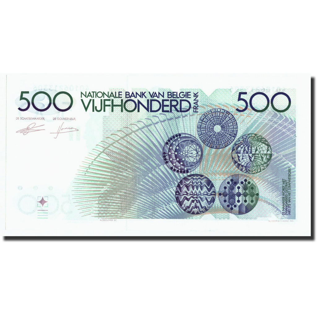Belgium, 500 Francs, Undated (1982-94), KM:143a, UNC(60-62)