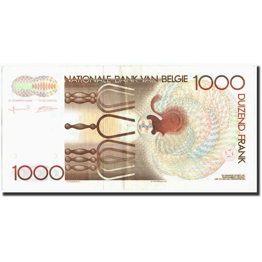 Banknote, Belgium, 1000 Francs, Undated (1980-96), Undated, KM:144a, EF(40-45)