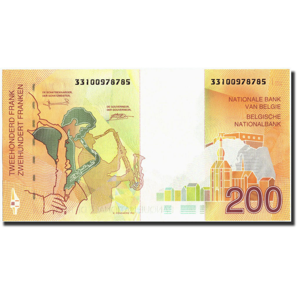 Belgium, 200 Francs, Undated (1995), KM:148, Undated (1995), AU(50-53)