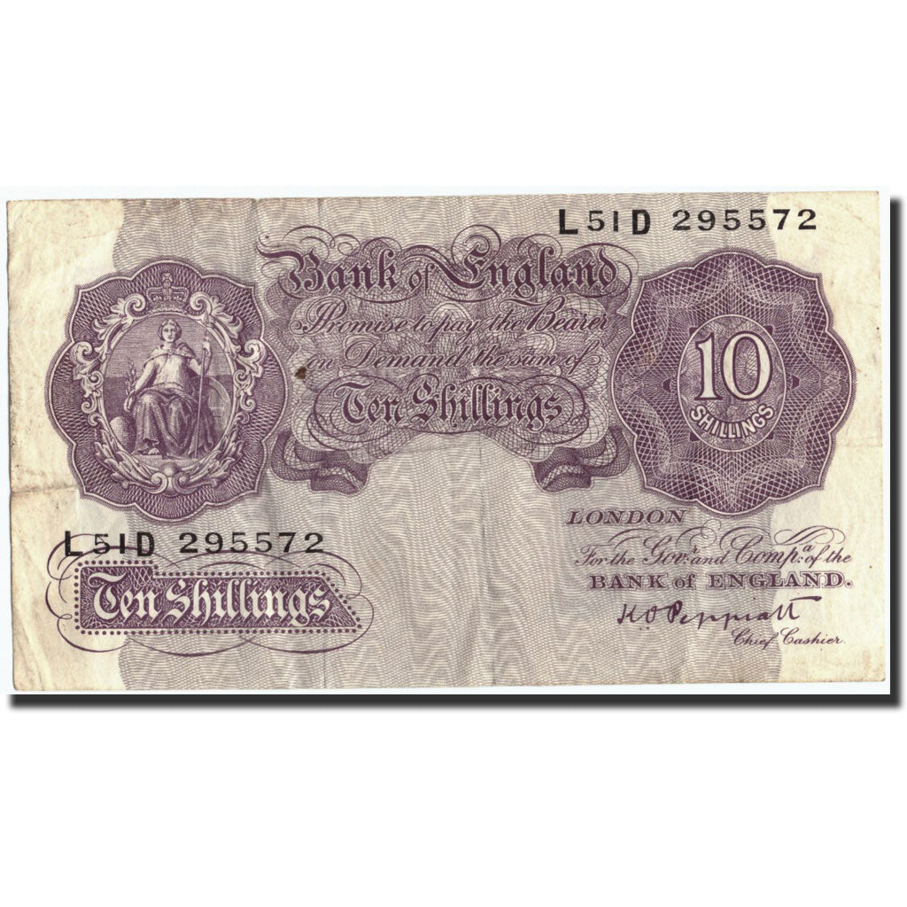Great Britain, 10 Shillings, Undated (1948-60), KM:368c, VF(20-25)