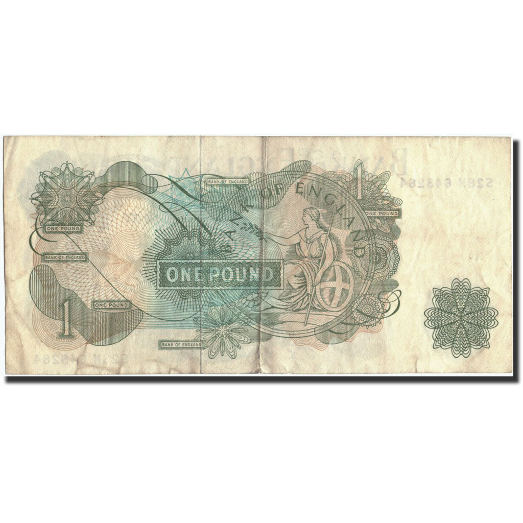 Banconote, Gran Bretagna, 1 Pound, Undated (1960-88), KM:374e, Undated, MB+