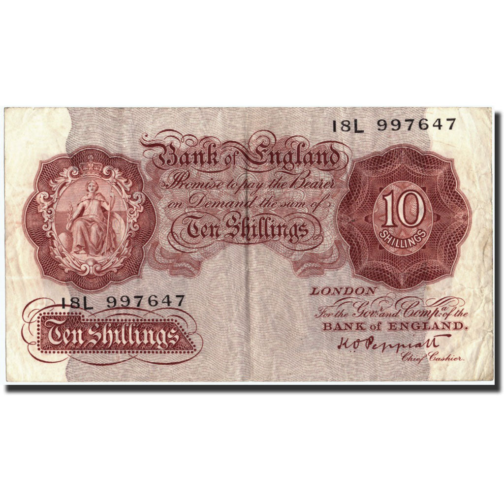 Great Britain, 10 Shillings, Undated (1948-60), KM:368a, VF(20-25)